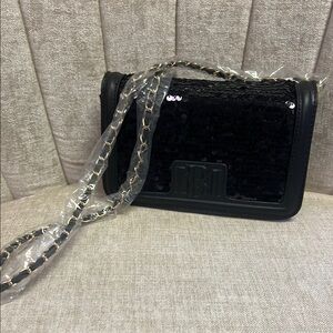 Elegant Black Sequin Shoulder Bag